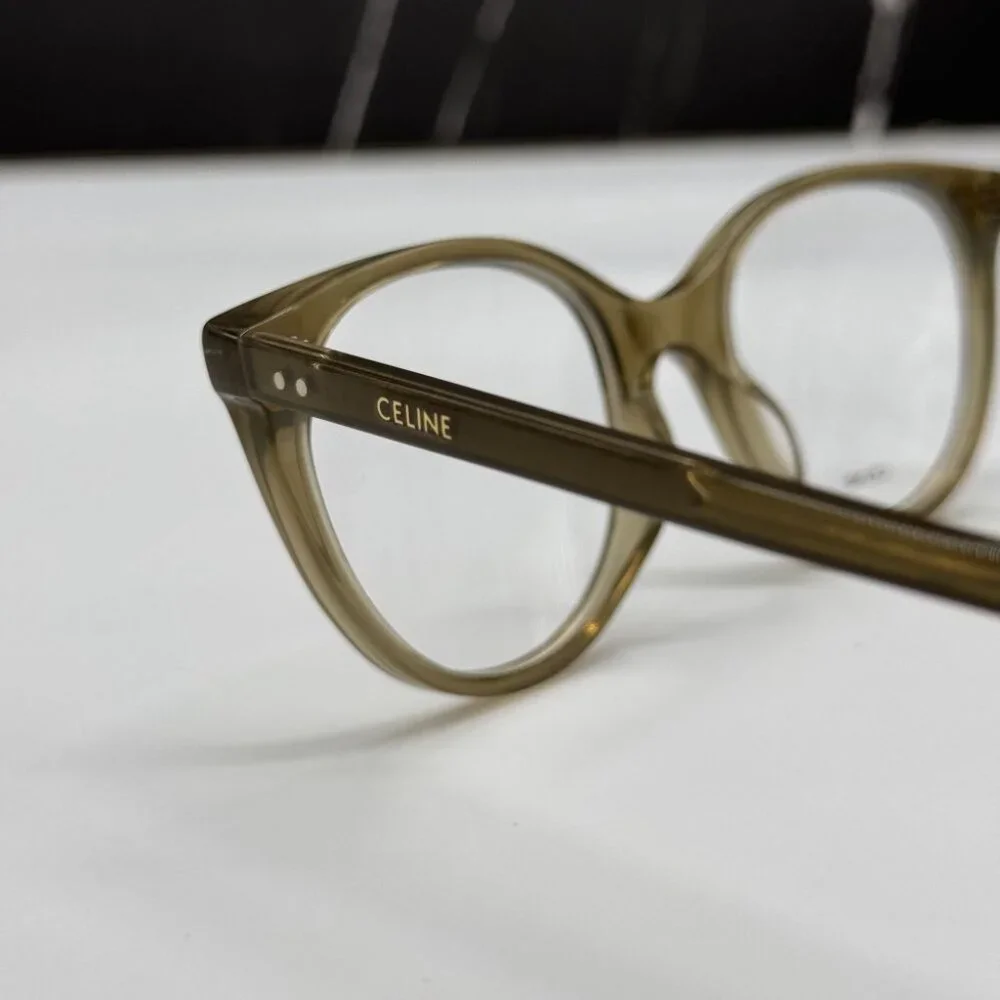 NEW CL50068I 093 CELINE WOMEN CAT EYE EYEGLASSES KHAKI EYEWEAR CELINE